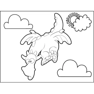 Diving Dragon coloring page