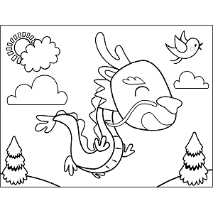 Dragon Flying coloring page