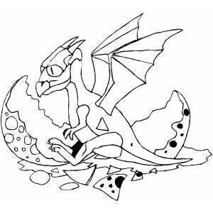 Dragon Hatching coloring page