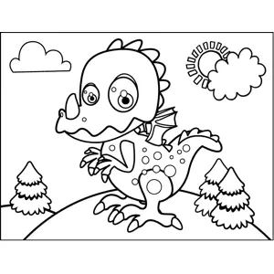 Unhappy Dragon coloring page
