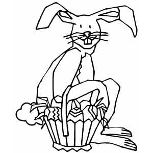 Bunny And Basket coloring page