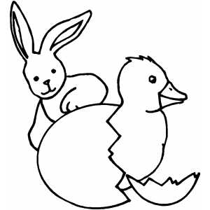 Bunny And Chick coloring page
