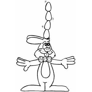 Bunny Balancing Eggs coloring page
