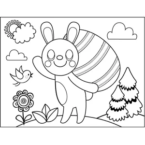 Bunny Carrying Easter Eggs coloring page