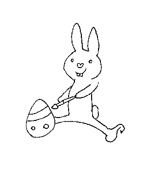 Bunny Painting an Egg Coloring Page