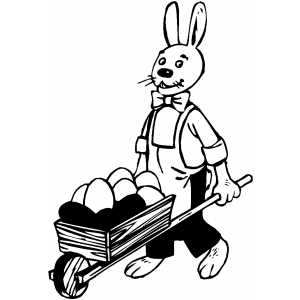 Bunny With Wheelbarrow coloring page