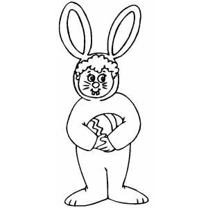 Child In Bunny Costume coloring page