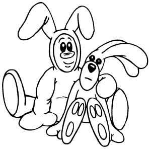 Man In Bunny Costume coloring page