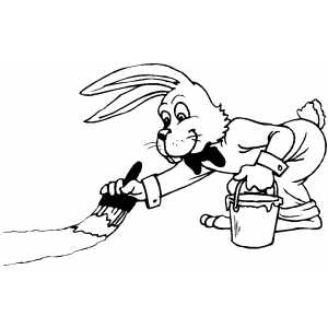 Painting Bunny coloring page
