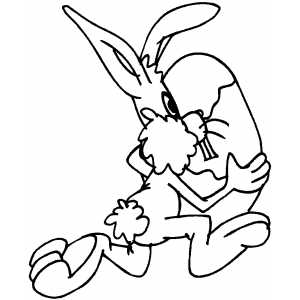 Running Bunny coloring page
