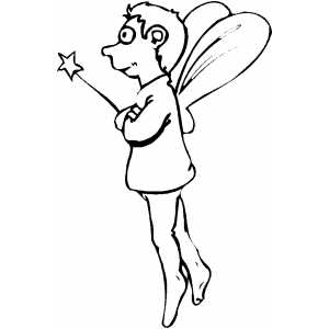 Fairy Boy With Magic Wand coloring page