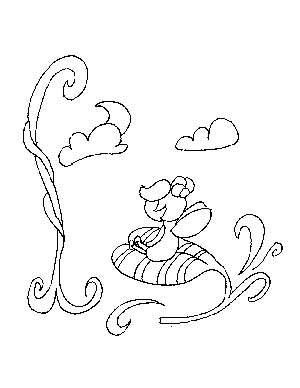 Fairy Watching the Moon Coloring Page