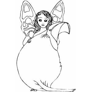Fairy With Big Leaf coloring page