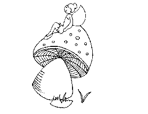 Fairy on a Mushroom Coloring Page
