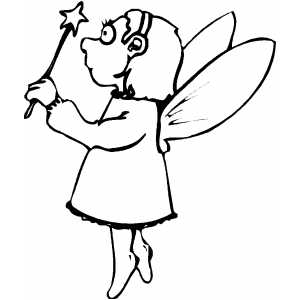 Little Fairy With Magic Wand coloring page