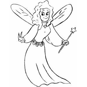 Smiling Fairy coloring page