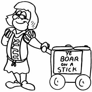 Boar On Stick coloring page