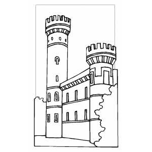 Castle With Big Tower coloring page