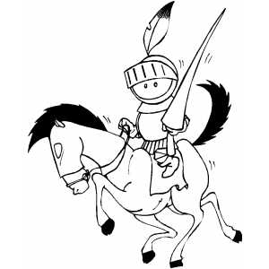 Knight With Pike coloring page