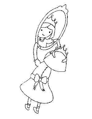 Princess in the Mirror Coloring Page