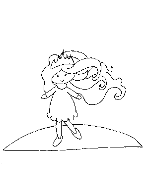 Princess with Long Hair Coloring Page