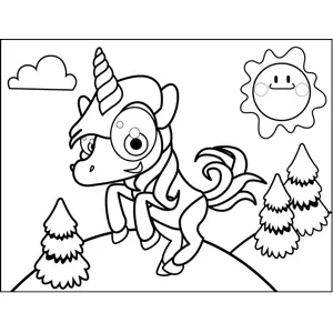 Rearing Unicorn coloring page