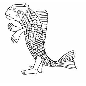 Standing Sea Creature coloring page