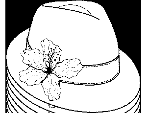 Fedora with Orchid Coloring Page