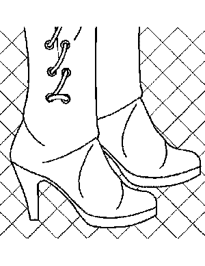 Heel Boots Coloring Page