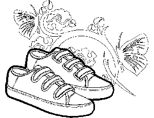 Sneakers with Butterflies Coloring Page