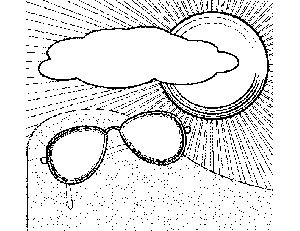 Sunglasses on the Beach 2 coloring page