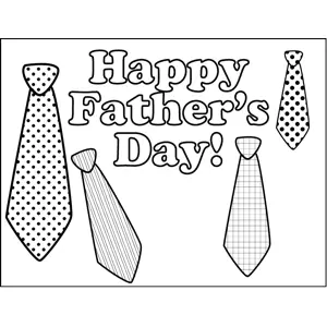Fathers Day Ties coloring page