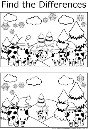FTD Christmas Cows coloring page