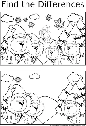 FTD Christmas Lions coloring page