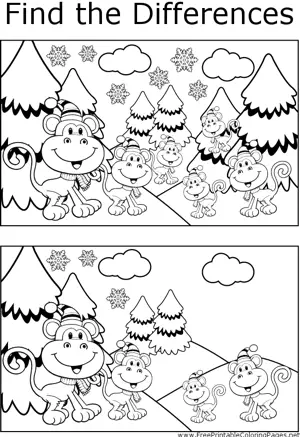 FTD Christmas Monkeys coloring page