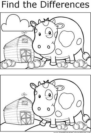 FTD Cow on Farm coloring page