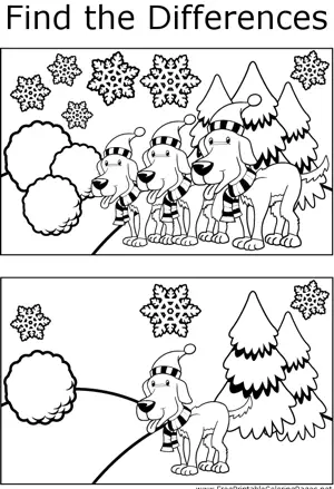 FTD Dogs in Snow coloring page