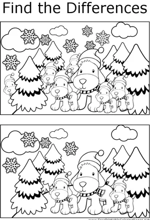FTD Dogs in Trees coloring page