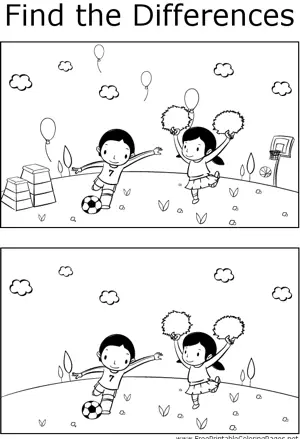 FTD Kids Playing Soccer coloring page