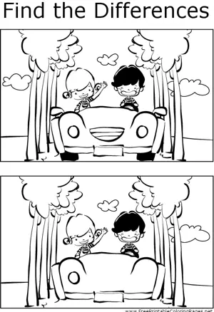 FTD Kids in Car coloring page