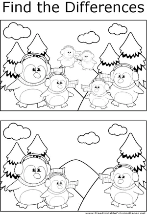 FTD Penguins with Earmuffs coloring page