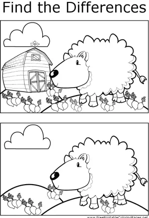 FTD Sheep and Radishes coloring page