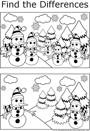 FTD Skinny Snowmen coloring page