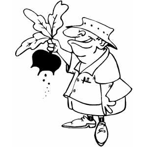 Man Pulling Turnips coloring page