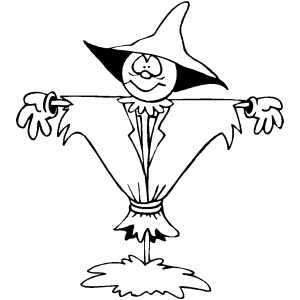 Scarecrow With Wide Hat coloring page
