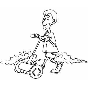 Walking Gardener With Lawn coloring page