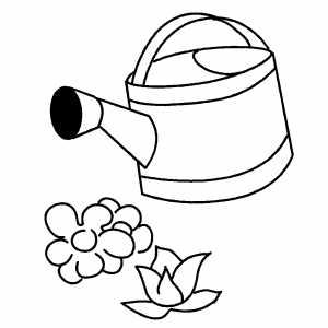 Watering Flowers coloring page