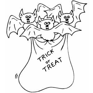 Bats In Bag coloring page