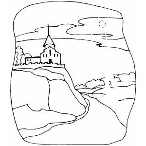 Church With Ghosts coloring page