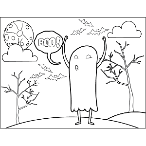 Ghost Says Boo coloring page